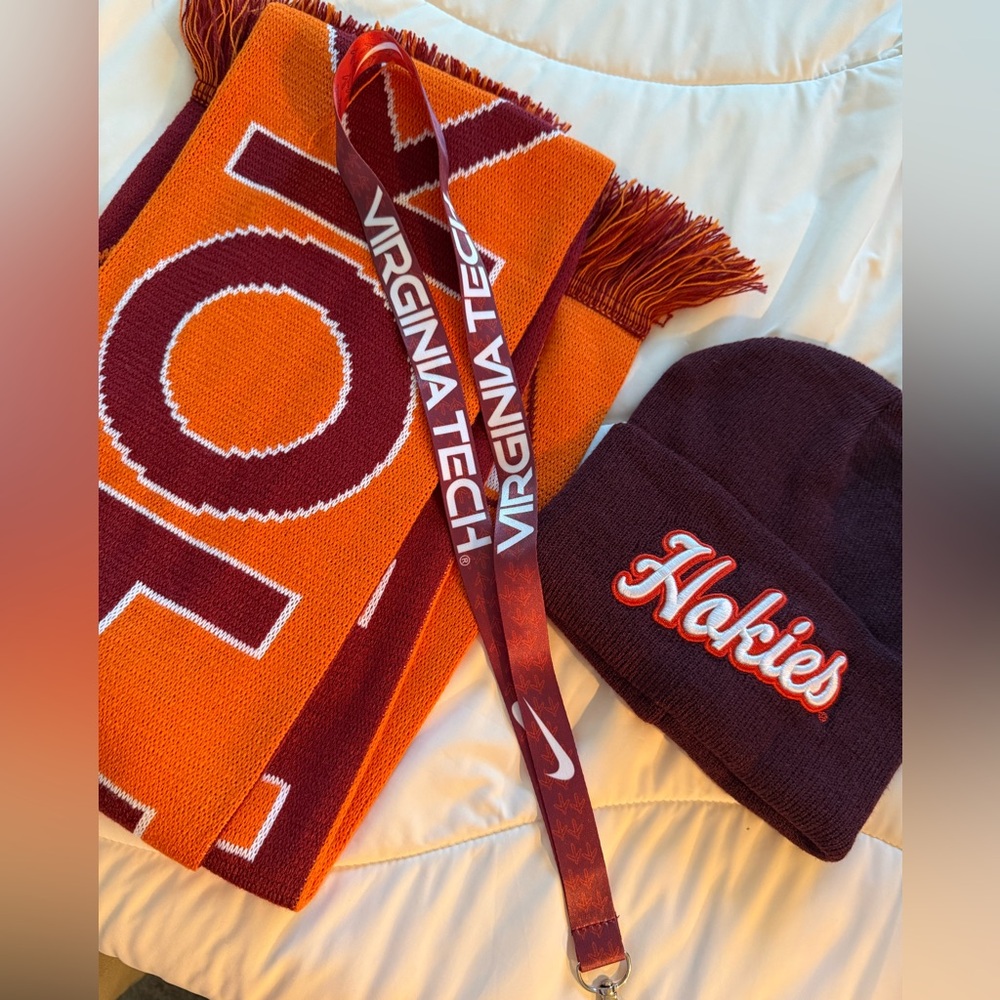 Virginia Tech  Scarf and Beanie Set - Orange and Maroon